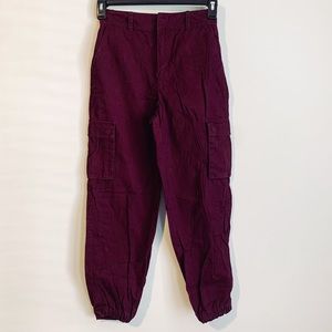 Forever 21 Burgundy Cargo Pants